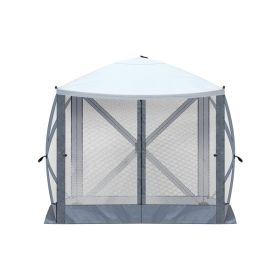 6.8X7.2ft Light Gray And Dark Gray Contrasting Quadrilateral Automatic Folding Tent
