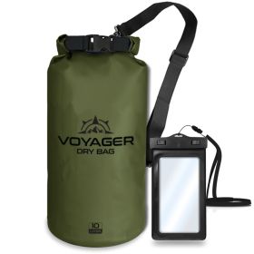 Voyager Waterproof Dry Bag for Kayaking and Water Sports (Color: green, size: 10 Liter)
