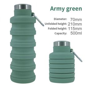 500ml outdoor retractable water bottle portable collapsible silica gel sports cup (Color: A04 500ML, Capacity: as shown)