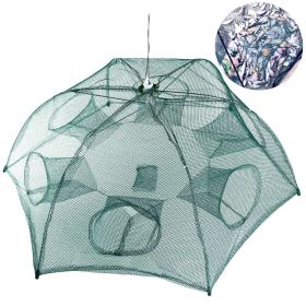 Fishing Trap Net Portable Folded Fishing Bait Trap Shrimp Minnow Crab Bait Net (Color: green)