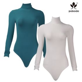 Round Neck Long Sleeved Brushed Warm Jumpsuit (Option: Green x meter white-L)